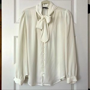 J. Crew Tie-neck Blouse Ivory Size 12